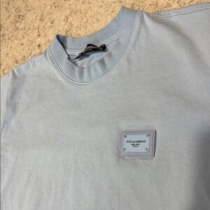 Dolce & Gabbana Light Blue Logo Tee Shirt Size Small Made in Italy